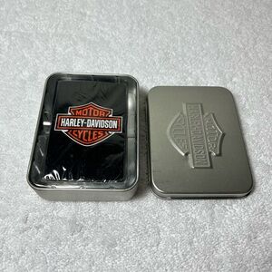 Harley-Davidson Black and Orange Logo Playing Card Set with Metal Tin